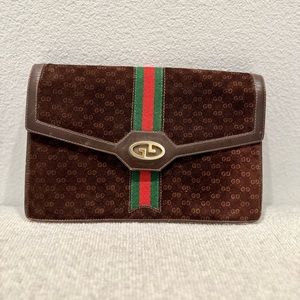 GUCCI Vintage Suede Clutch